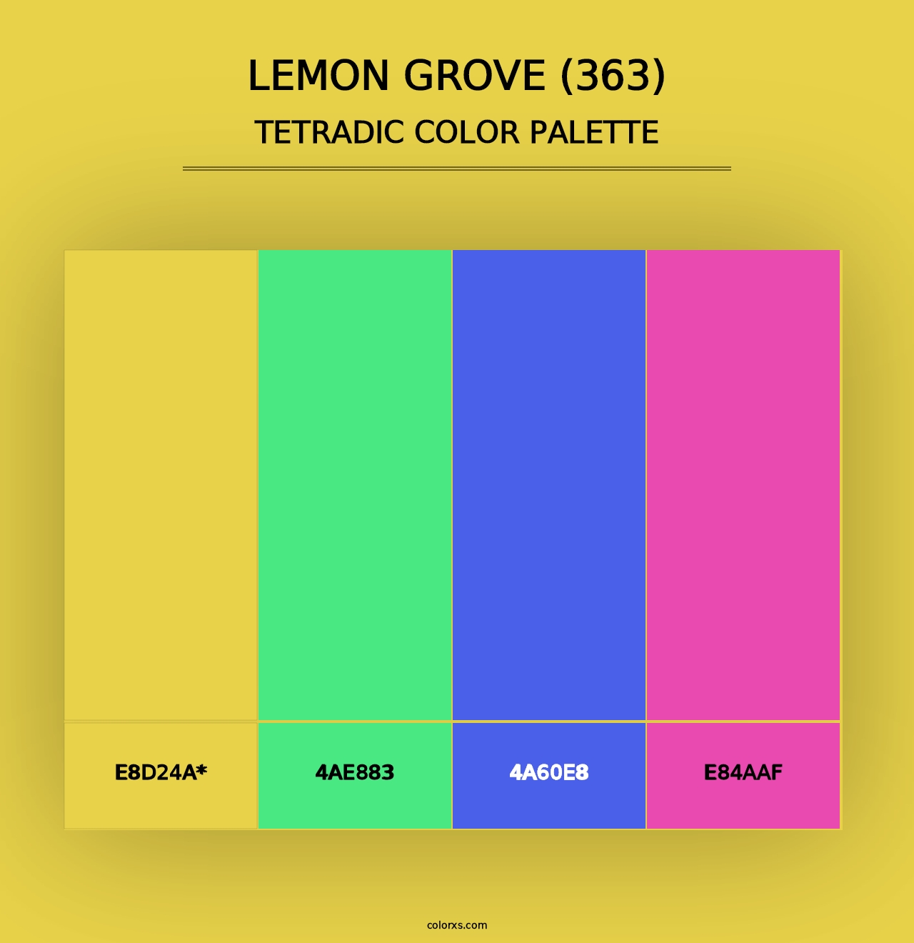 Lemon Grove (363) - Tetradic Color Palette