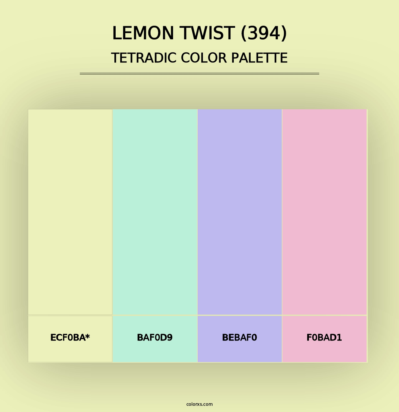 Lemon Twist (394) - Tetradic Color Palette