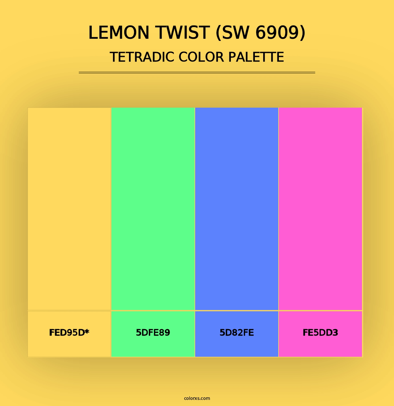 Lemon Twist (SW 6909) - Tetradic Color Palette