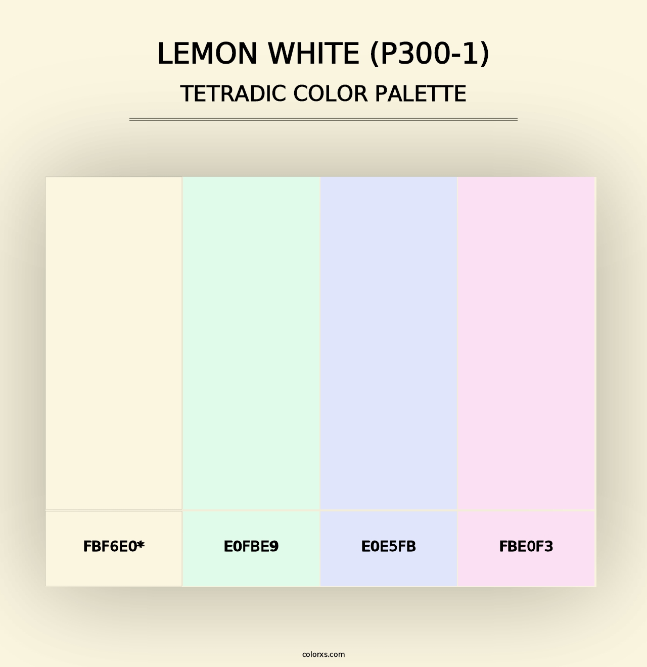 Lemon White (P300-1) - Tetradic Color Palette