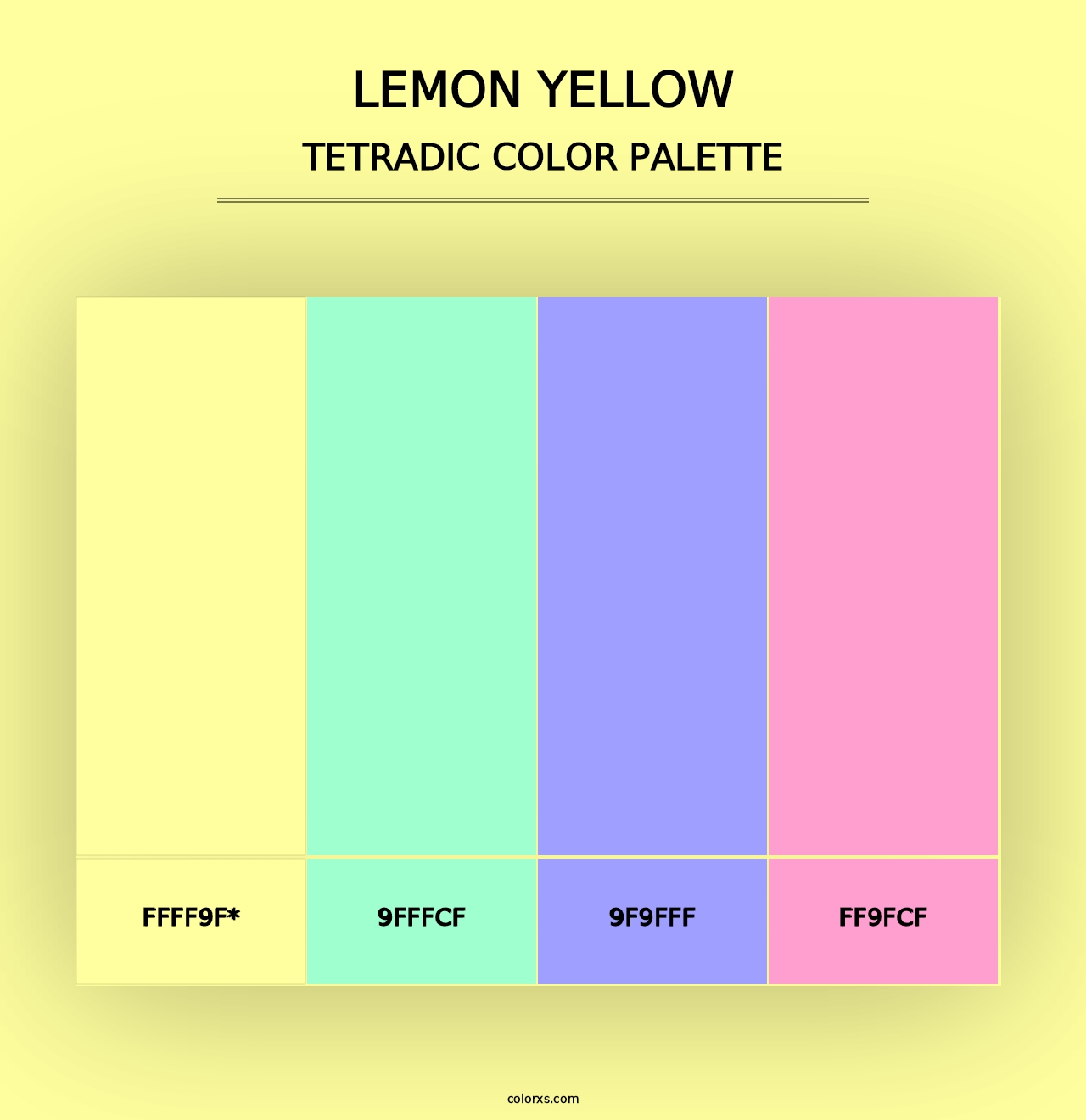 Lemon Yellow - Tetradic Color Palette