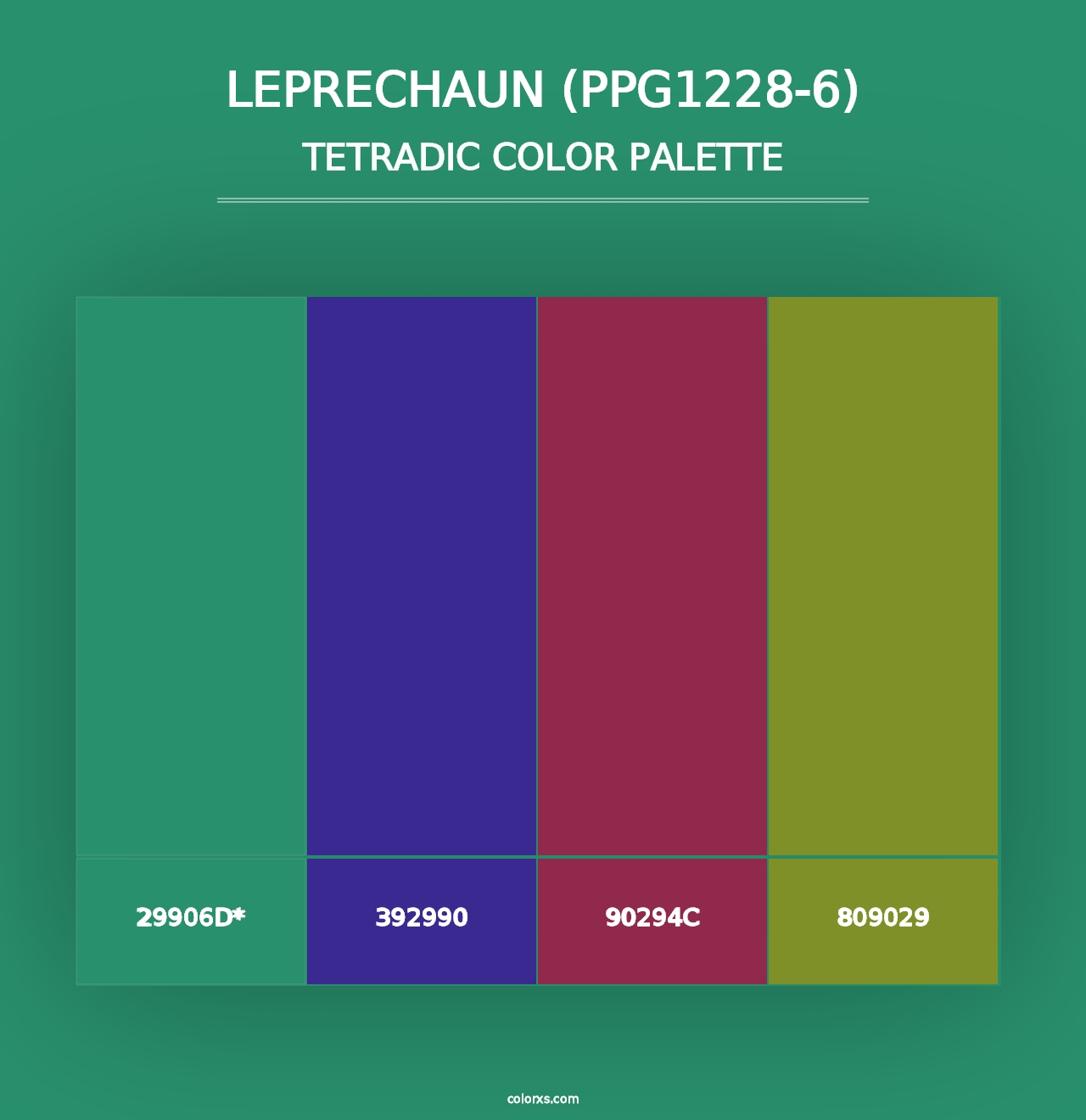 Leprechaun (PPG1228-6) - Tetradic Color Palette