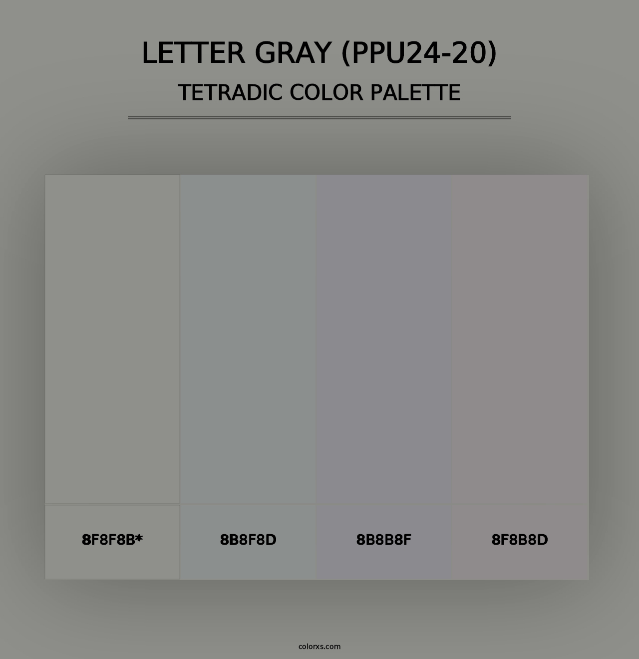 Letter Gray (PPU24-20) - Tetradic Color Palette