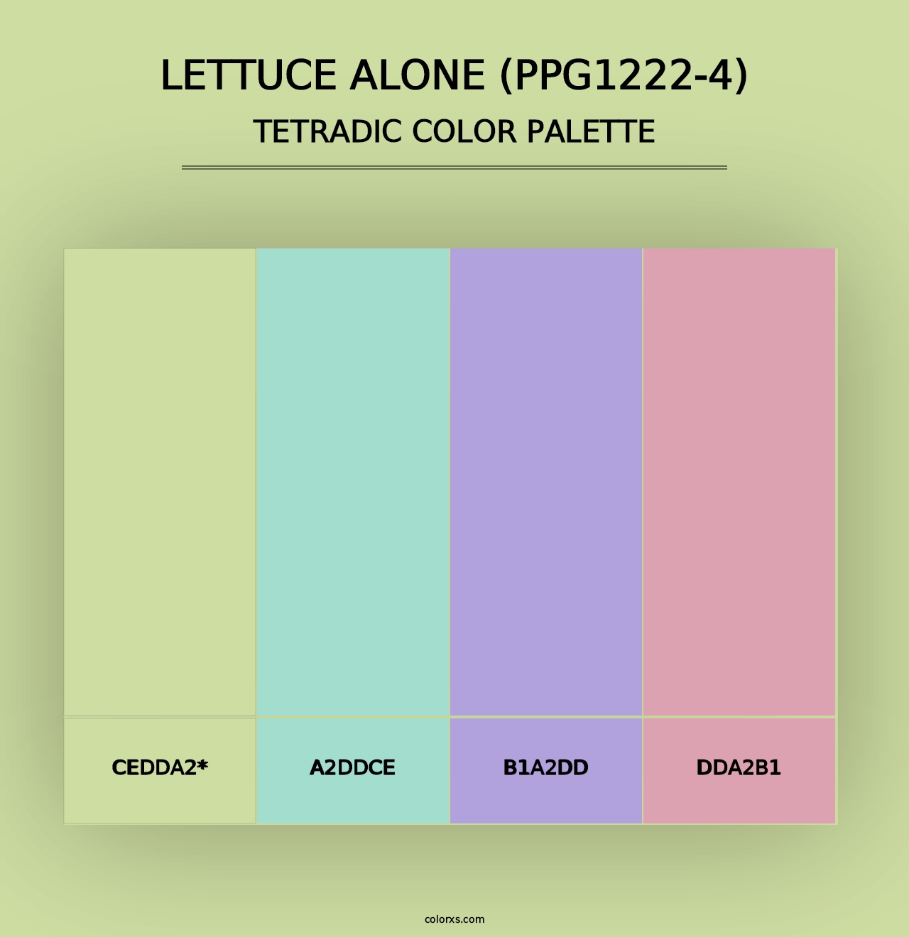 Lettuce Alone (PPG1222-4) - Tetradic Color Palette