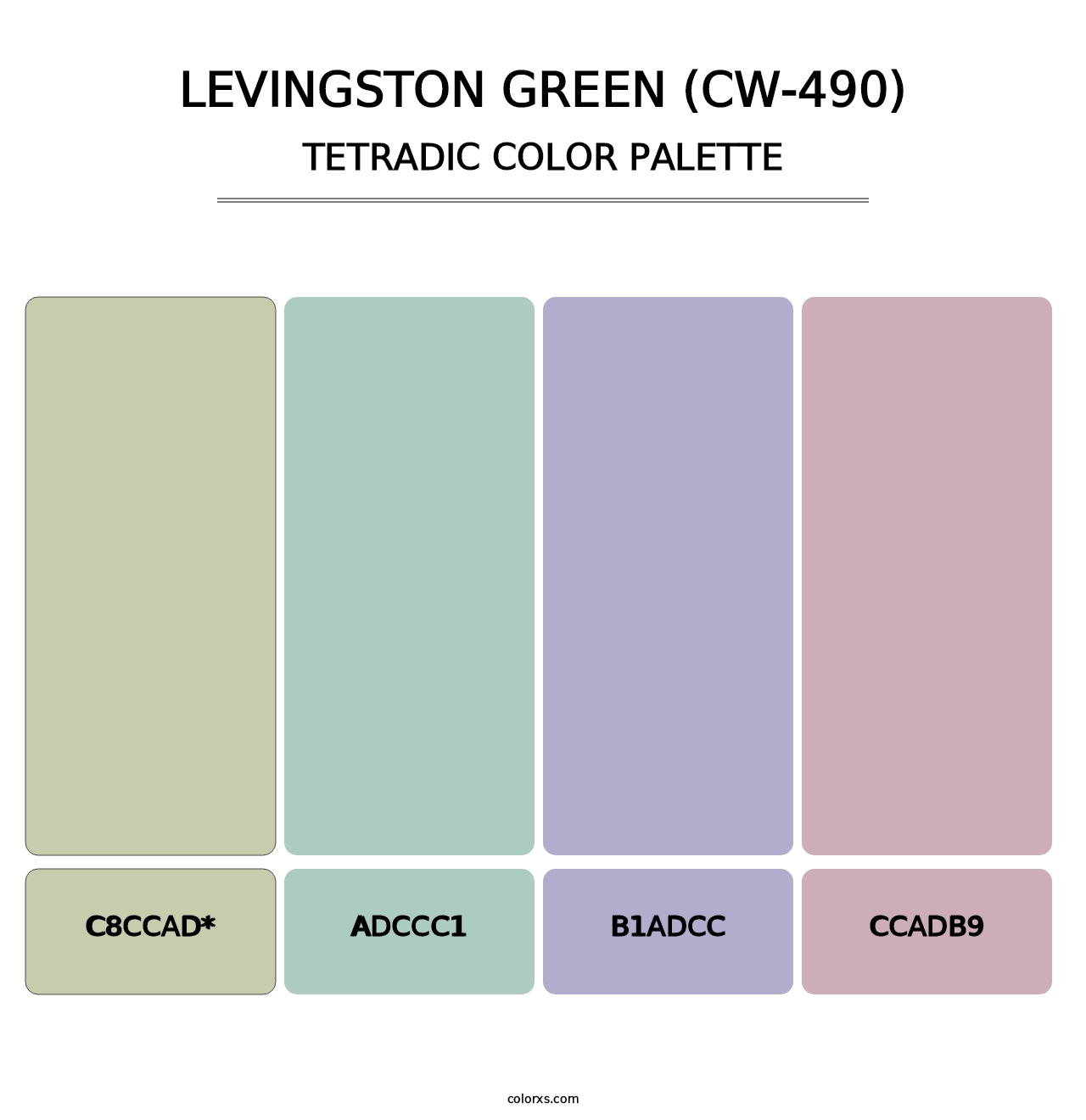 Levingston Green (CW-490) - Tetradic Color Palette