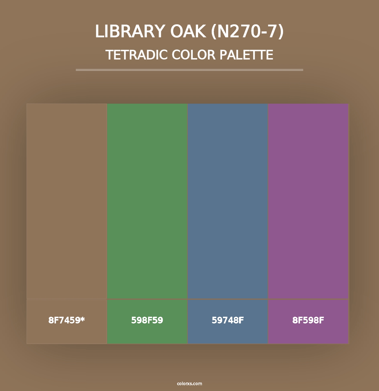 Library Oak (N270-7) - Tetradic Color Palette