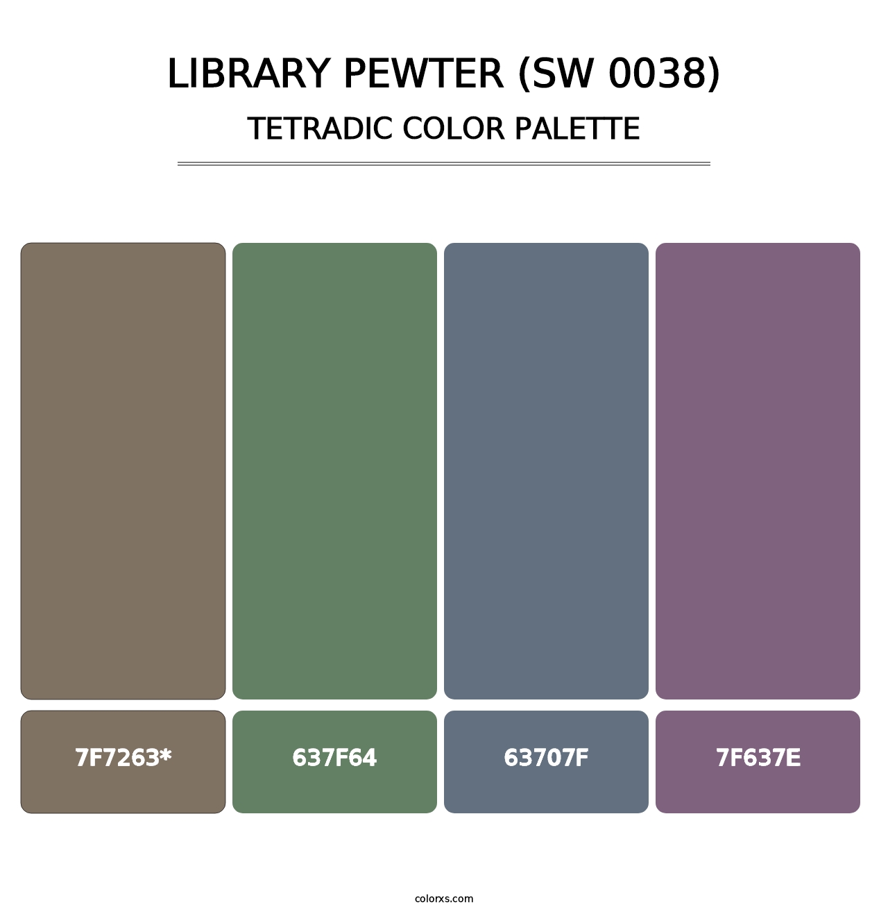 Library Pewter (SW 0038) - Tetradic Color Palette