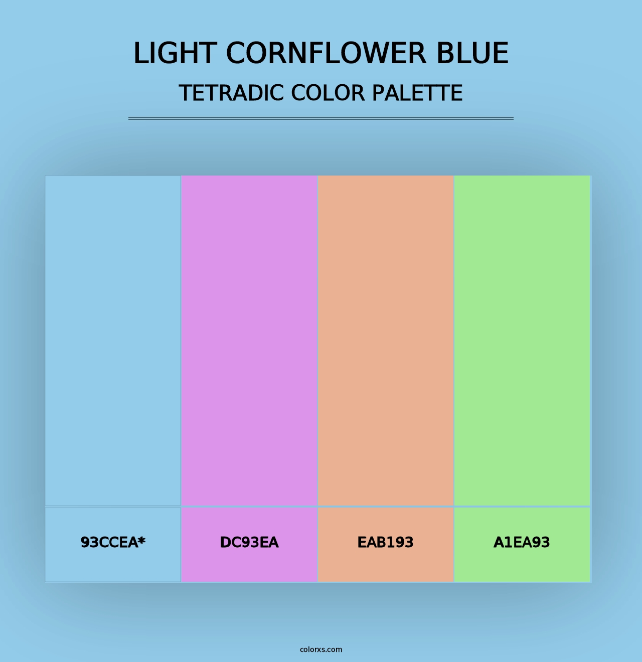 Light Cornflower Blue - Tetradic Color Palette