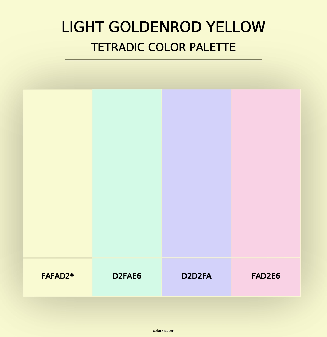 Light Goldenrod Yellow - Tetradic Color Palette