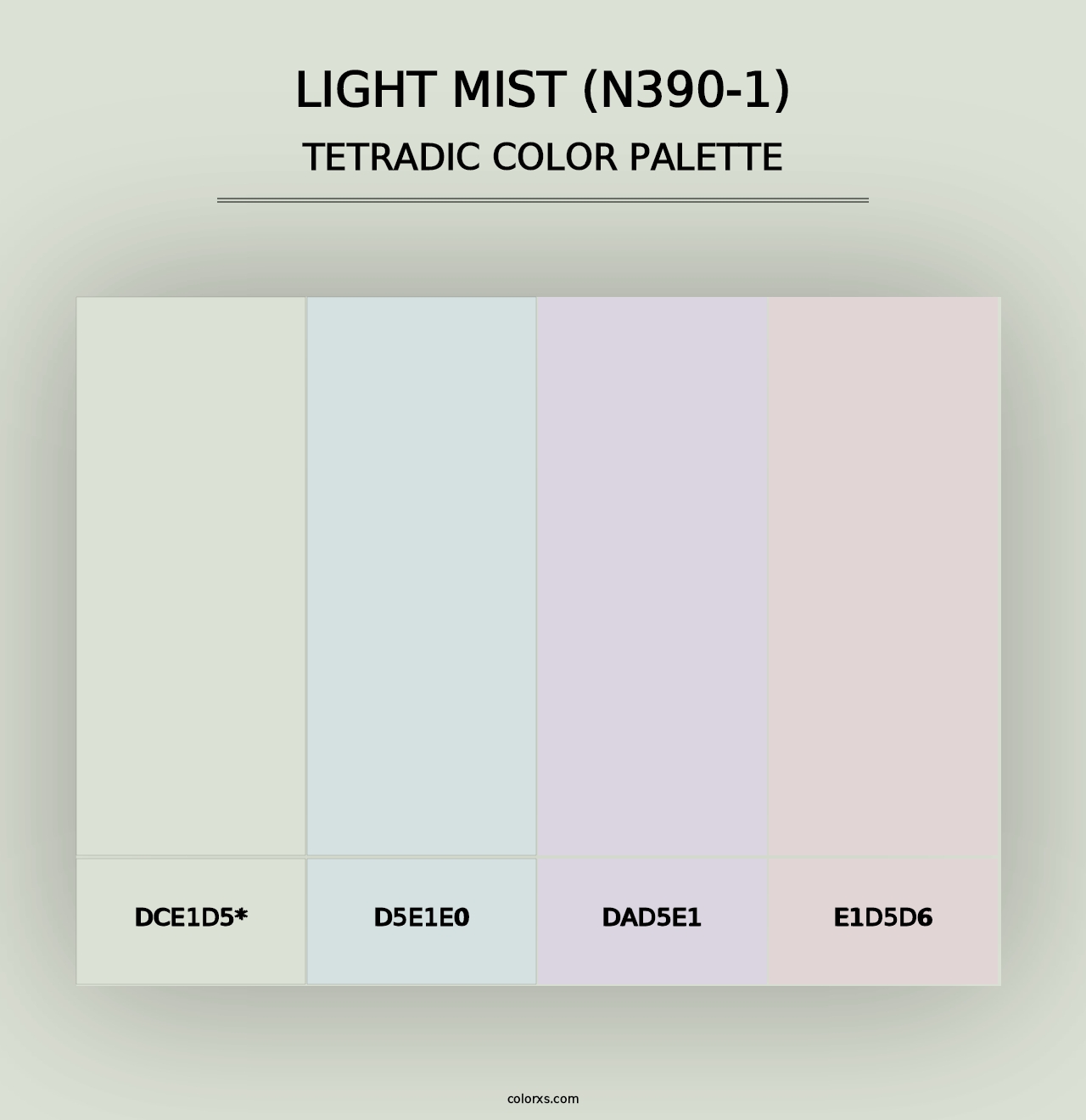 Light Mist (N390-1) - Tetradic Color Palette