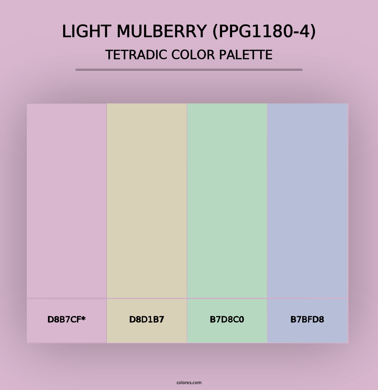 Light Mulberry (PPG1180-4) - Tetradic Color Palette