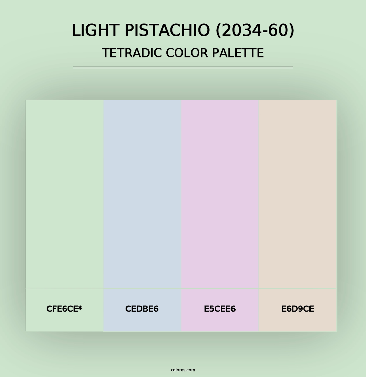 Light Pistachio (2034-60) - Tetradic Color Palette