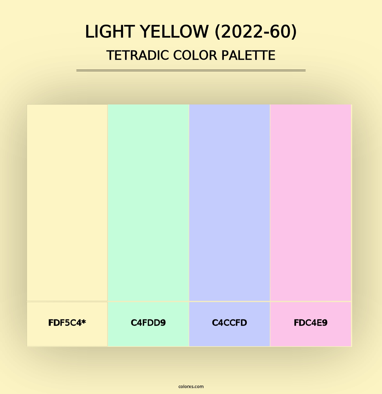 Light Yellow (2022-60) - Tetradic Color Palette