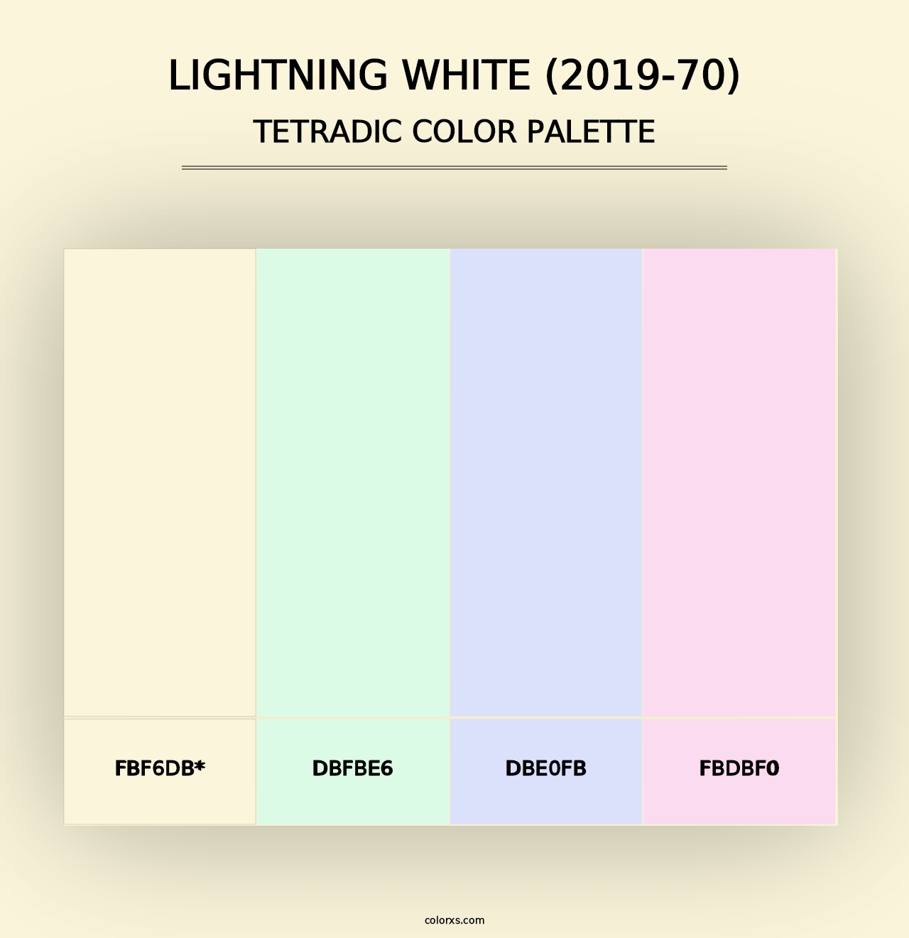 Lightning White (2019-70) - Tetradic Color Palette