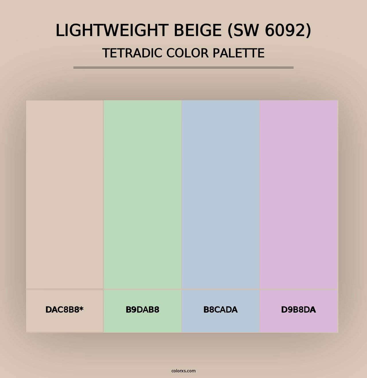 Lightweight Beige (SW 6092) - Tetradic Color Palette