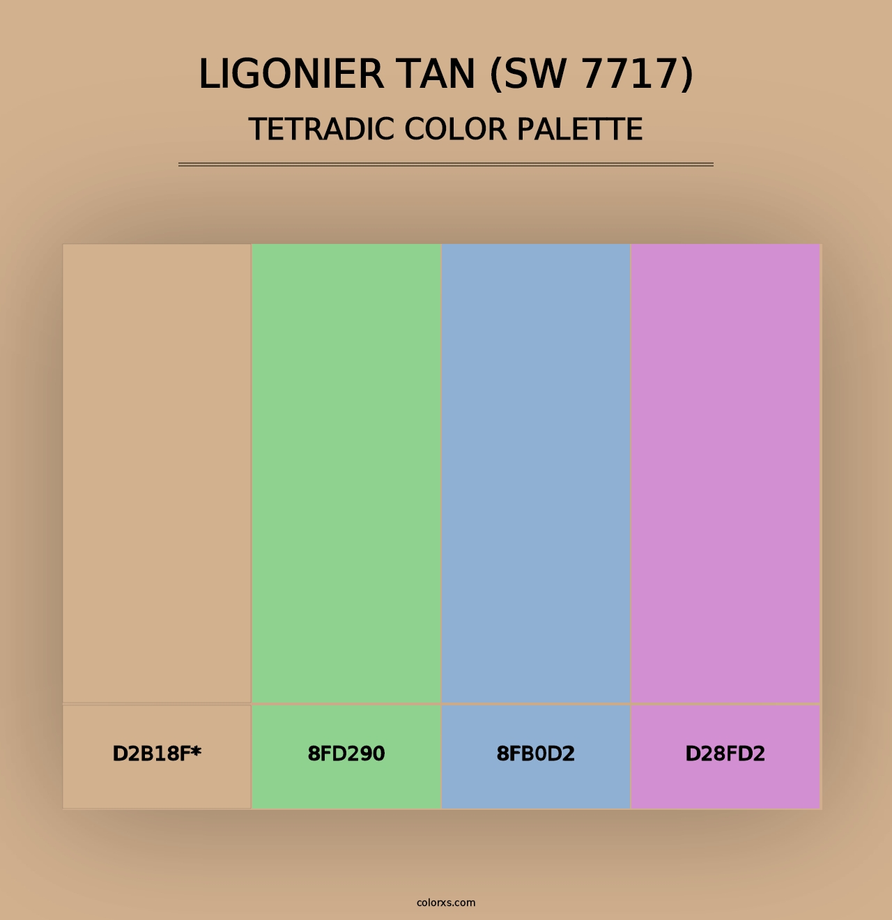 Ligonier Tan (SW 7717) - Tetradic Color Palette