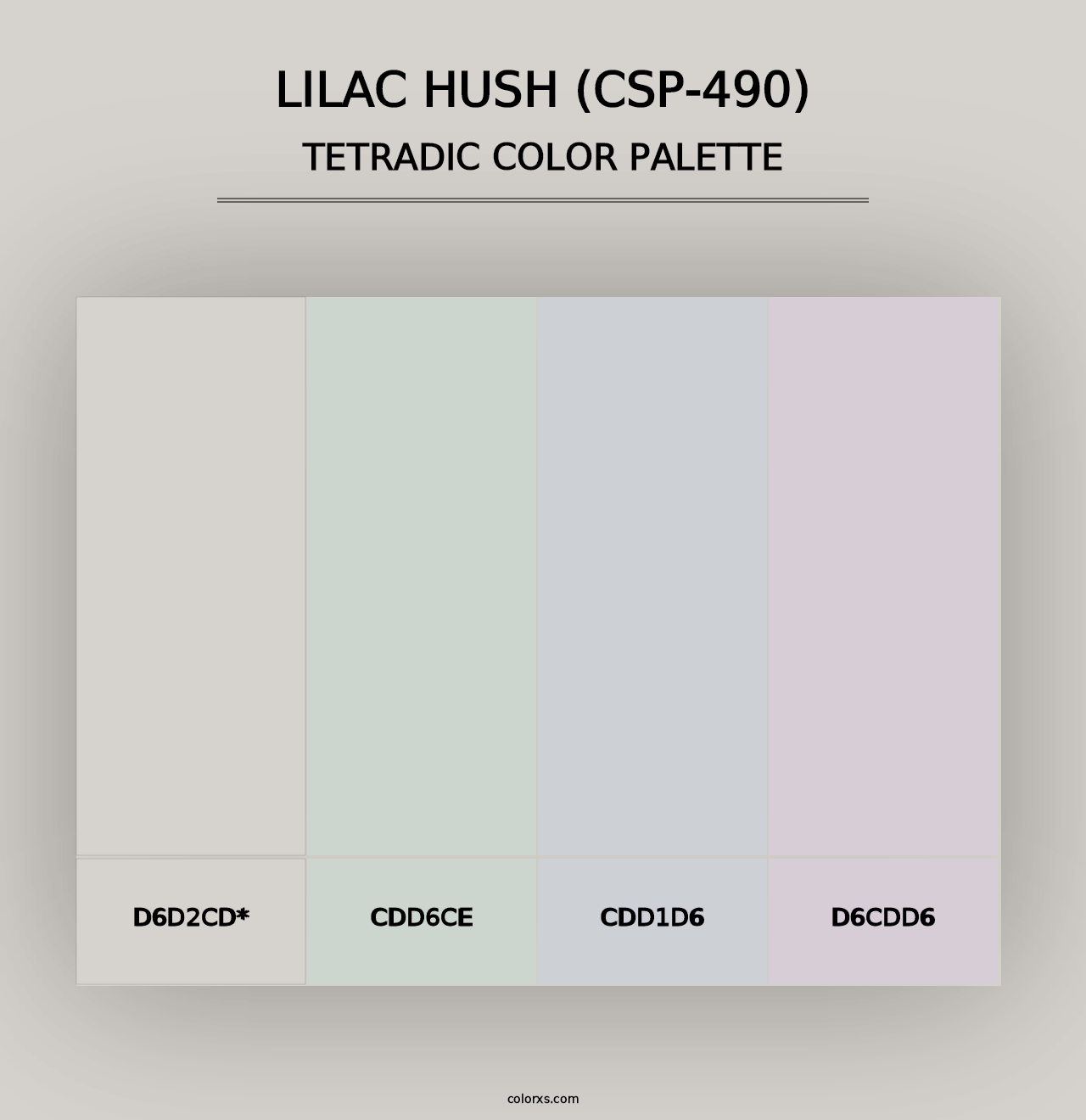 Lilac Hush (CSP-490) - Tetradic Color Palette