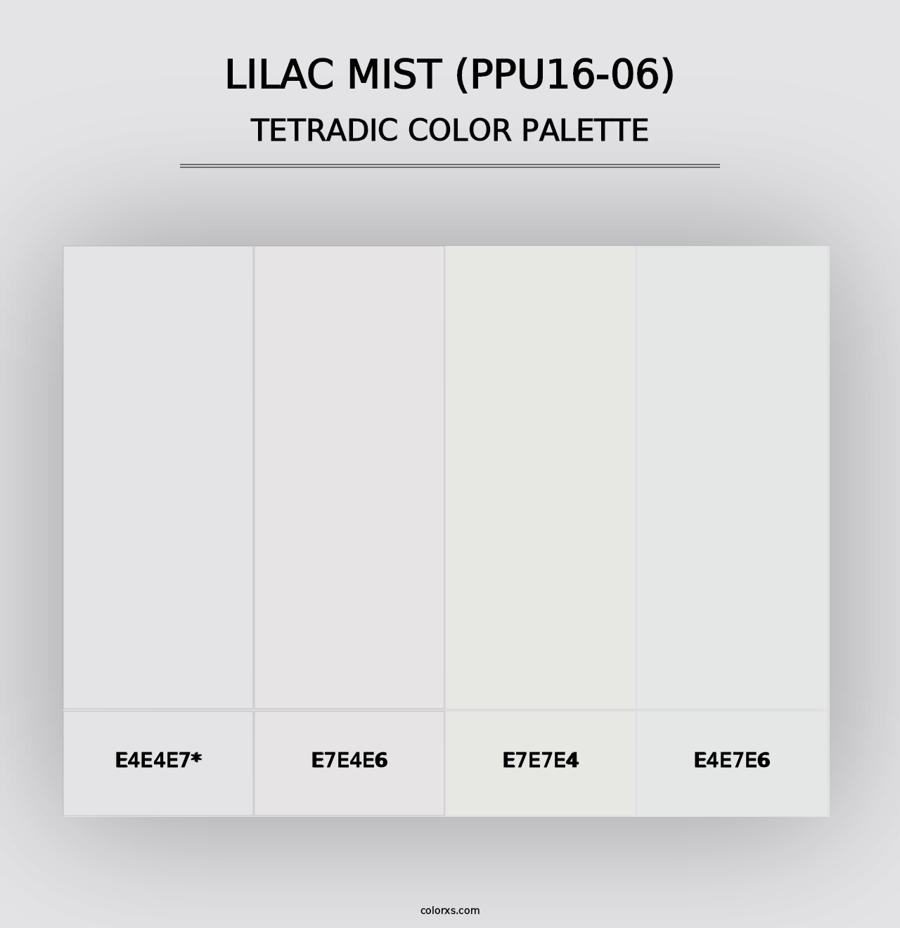 Lilac Mist (PPU16-06) - Tetradic Color Palette