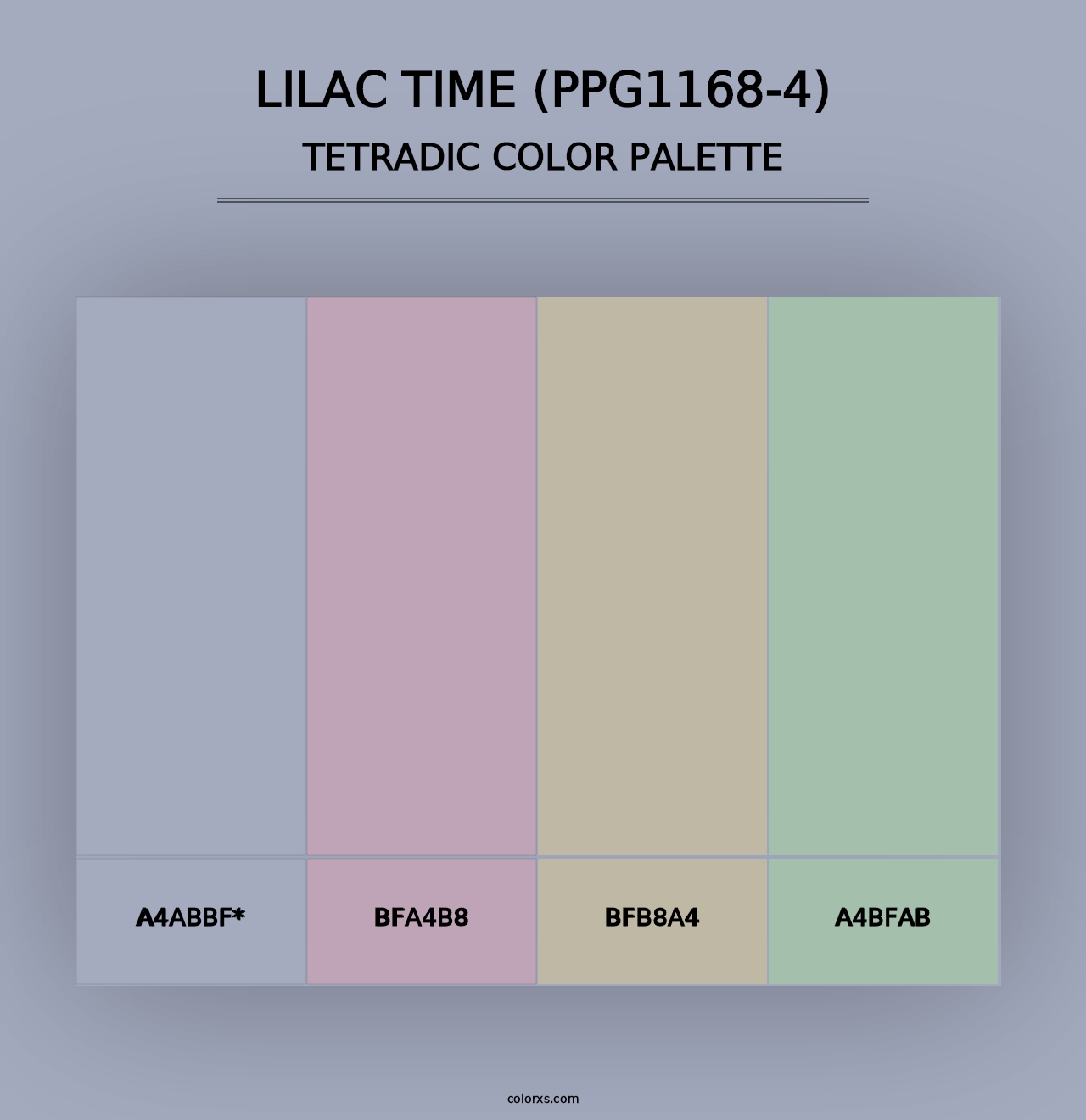 Lilac Time (PPG1168-4) - Tetradic Color Palette