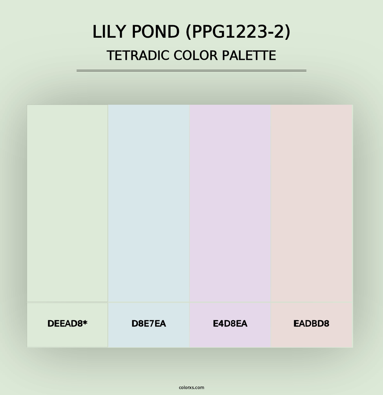 Lily Pond (PPG1223-2) - Tetradic Color Palette