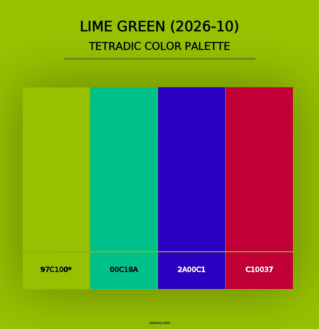 Lime Green (2026-10) - Tetradic Color Palette