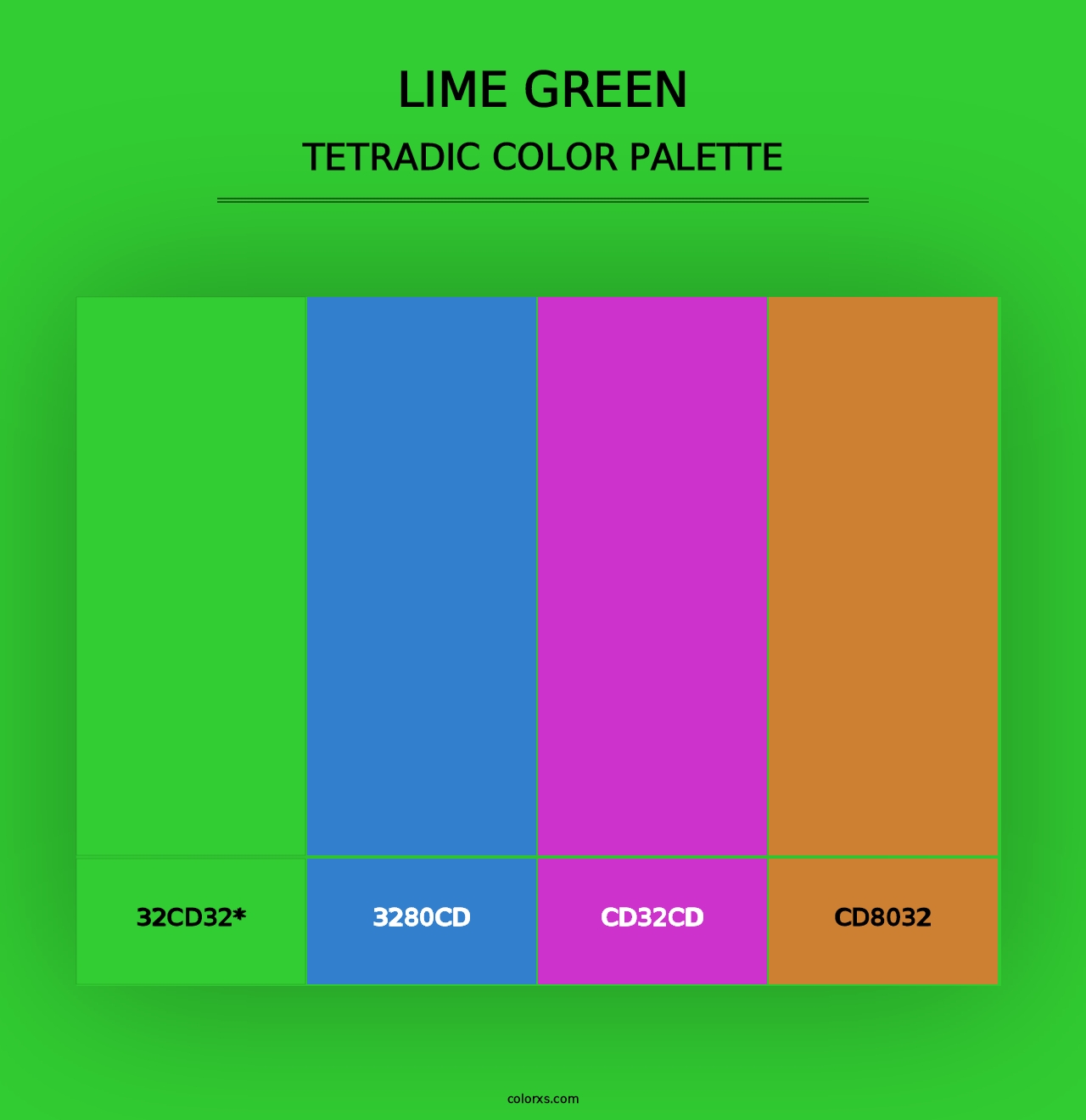 Lime Green - Tetradic Color Palette