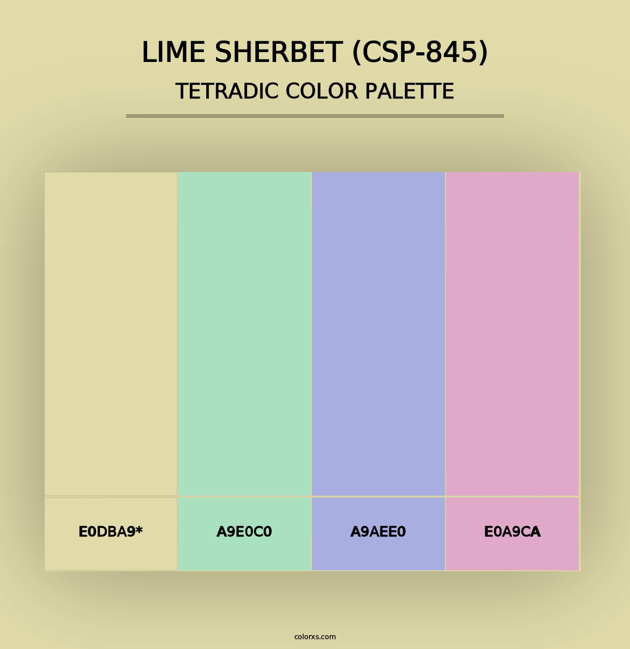 Lime Sherbet (CSP-845) - Tetradic Color Palette