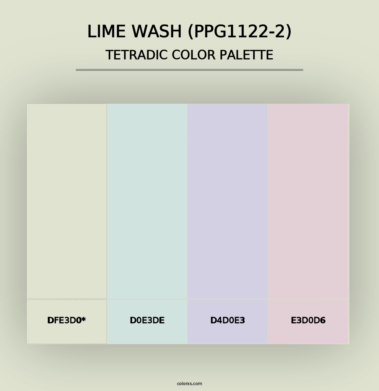 Lime Wash (PPG1122-2) - Tetradic Color Palette