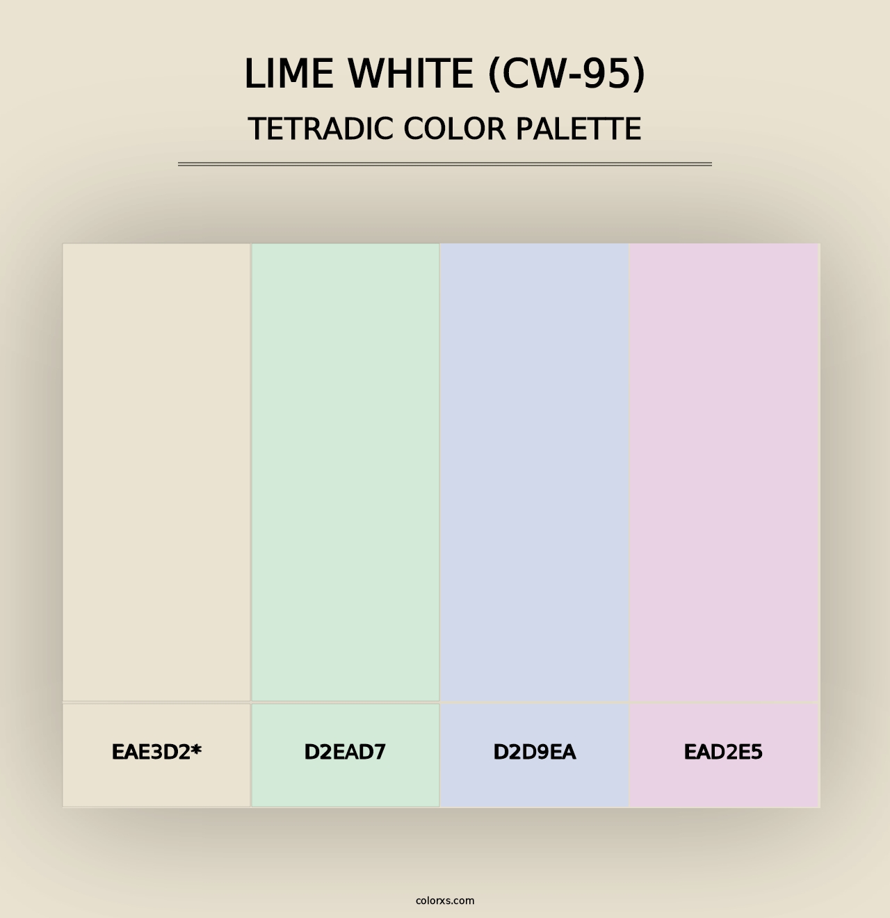 Lime White (CW-95) - Tetradic Color Palette