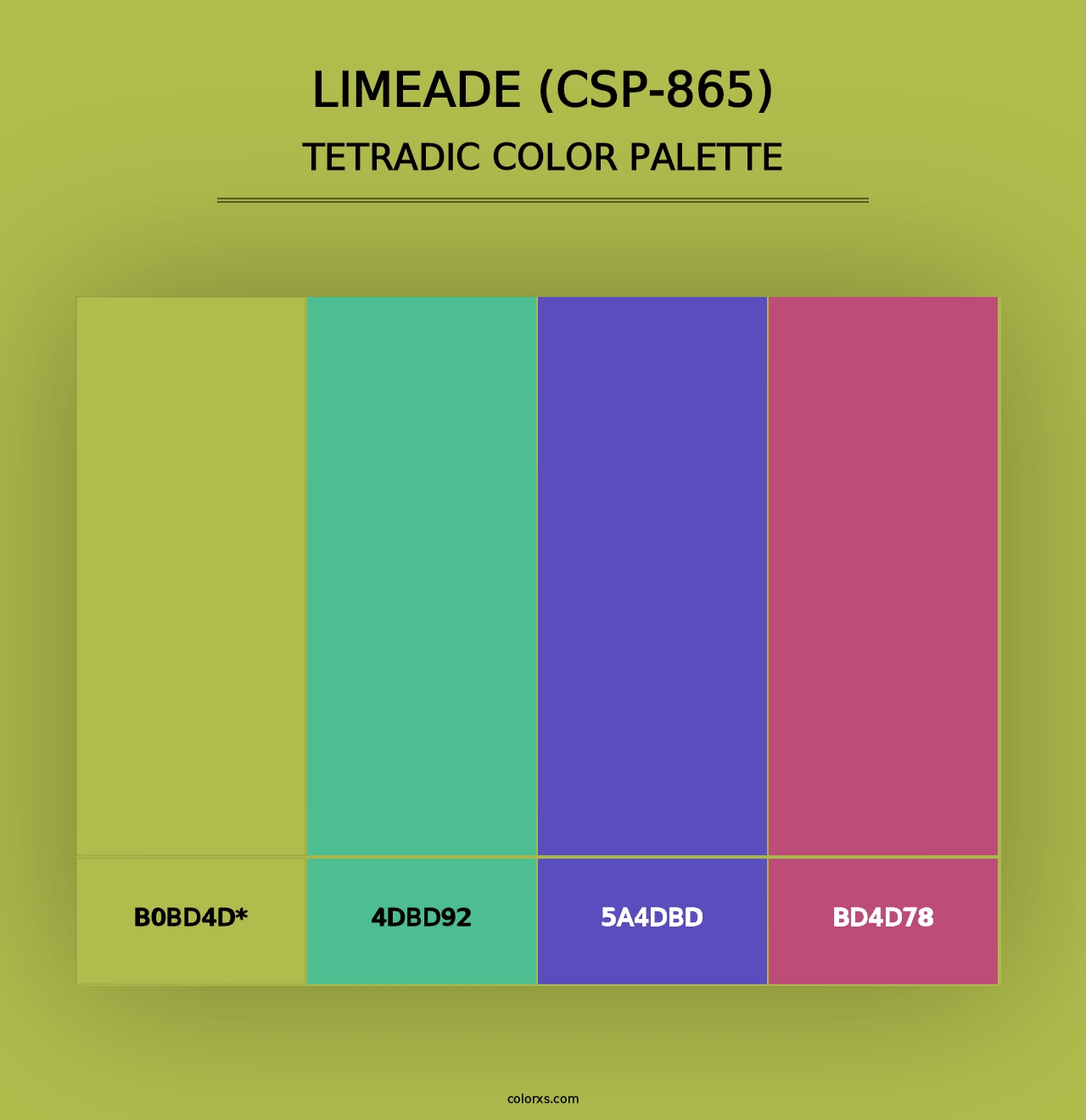 Limeade (CSP-865) - Tetradic Color Palette