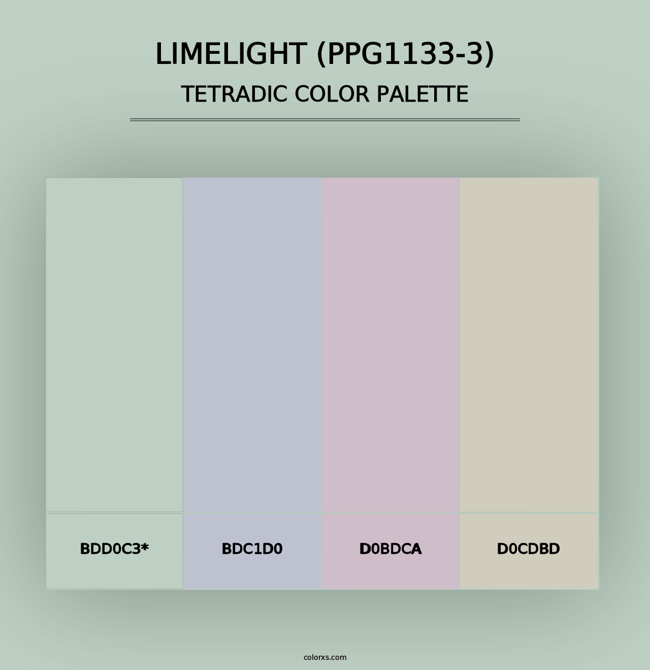 Limelight (PPG1133-3) - Tetradic Color Palette