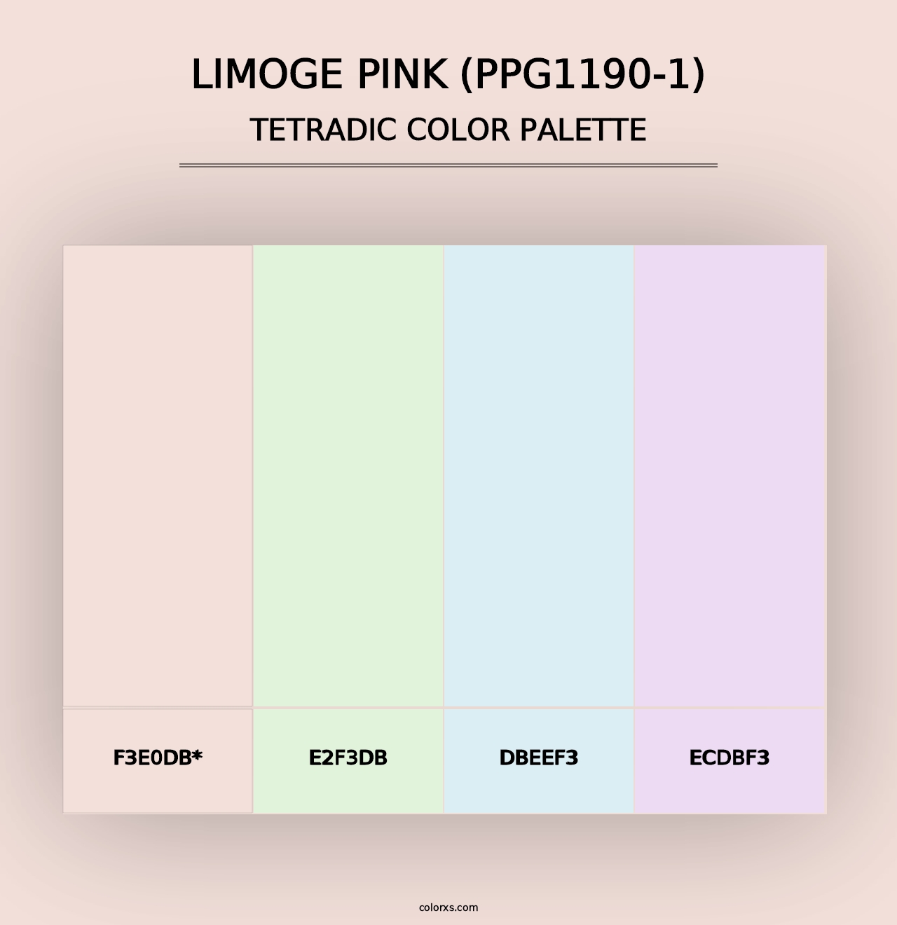 Limoge Pink (PPG1190-1) - Tetradic Color Palette