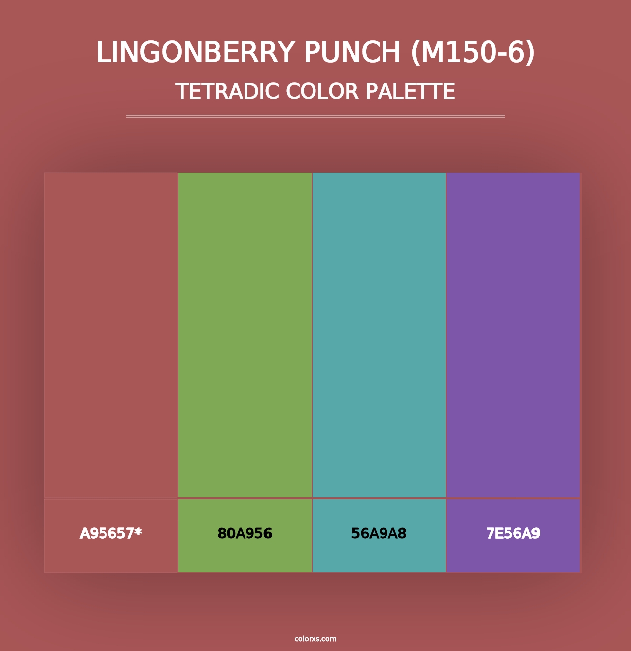 Lingonberry Punch (M150-6) - Tetradic Color Palette