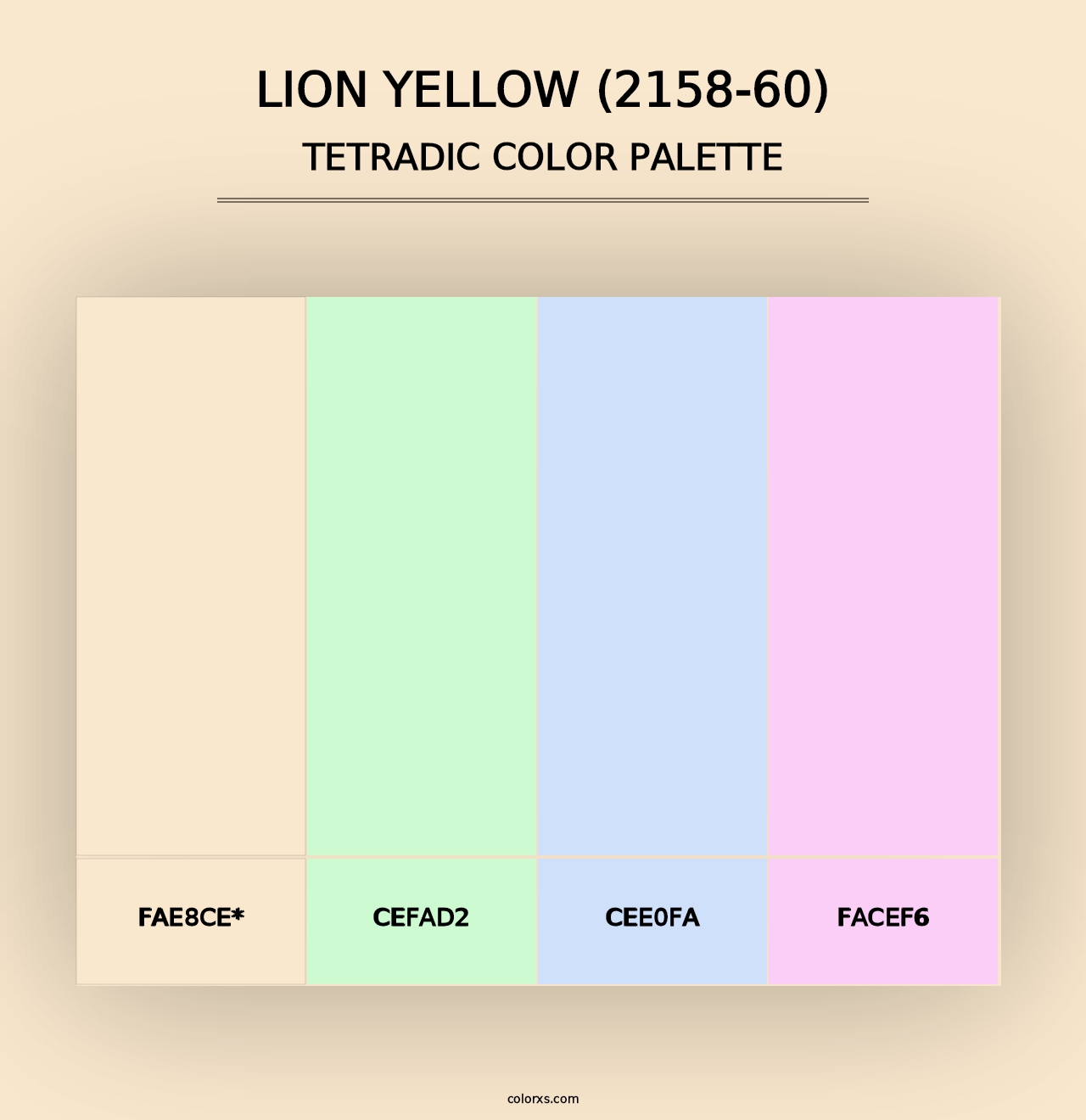 Lion Yellow (2158-60) - Tetradic Color Palette