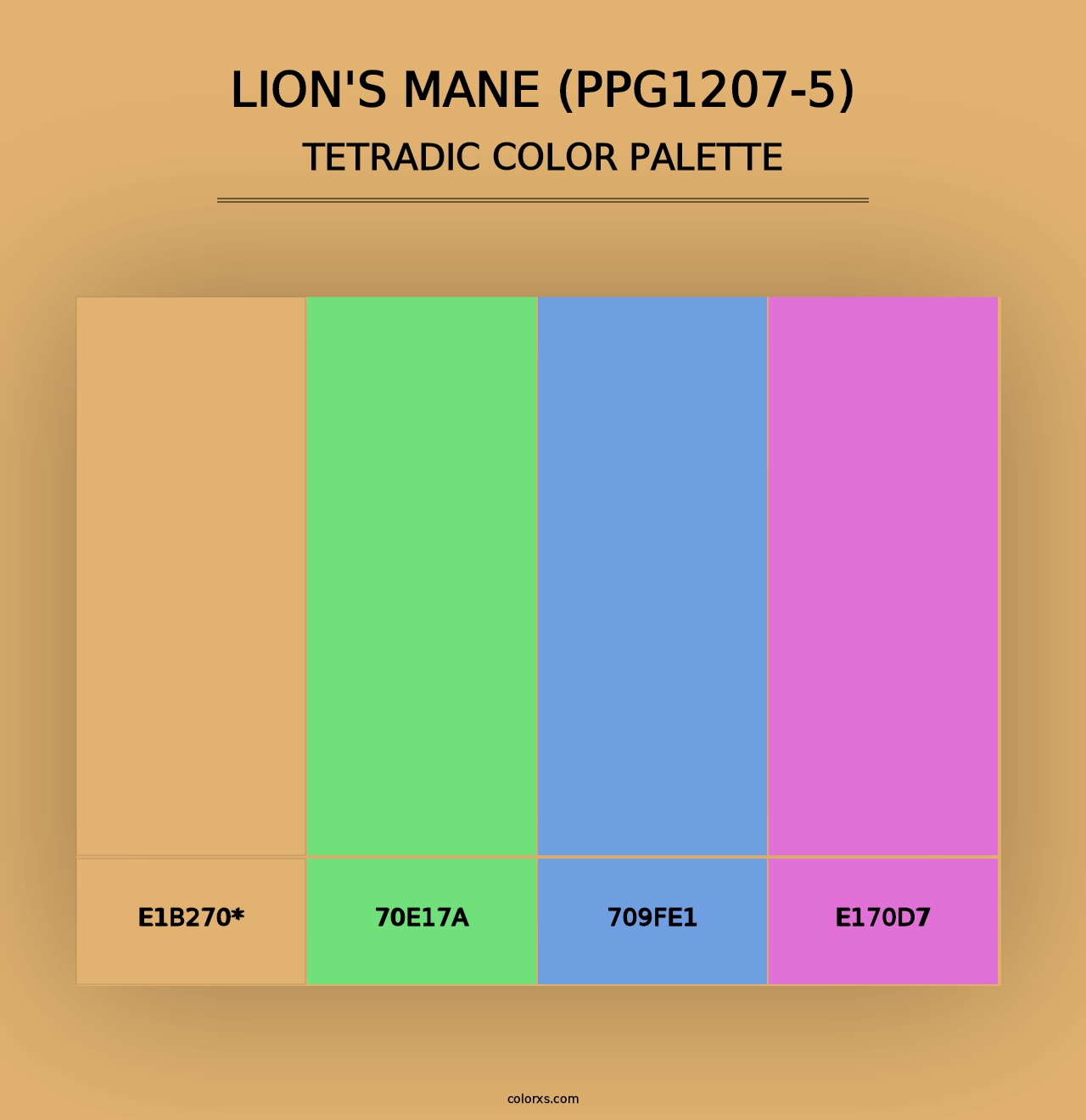 Lion's Mane (PPG1207-5) - Tetradic Color Palette