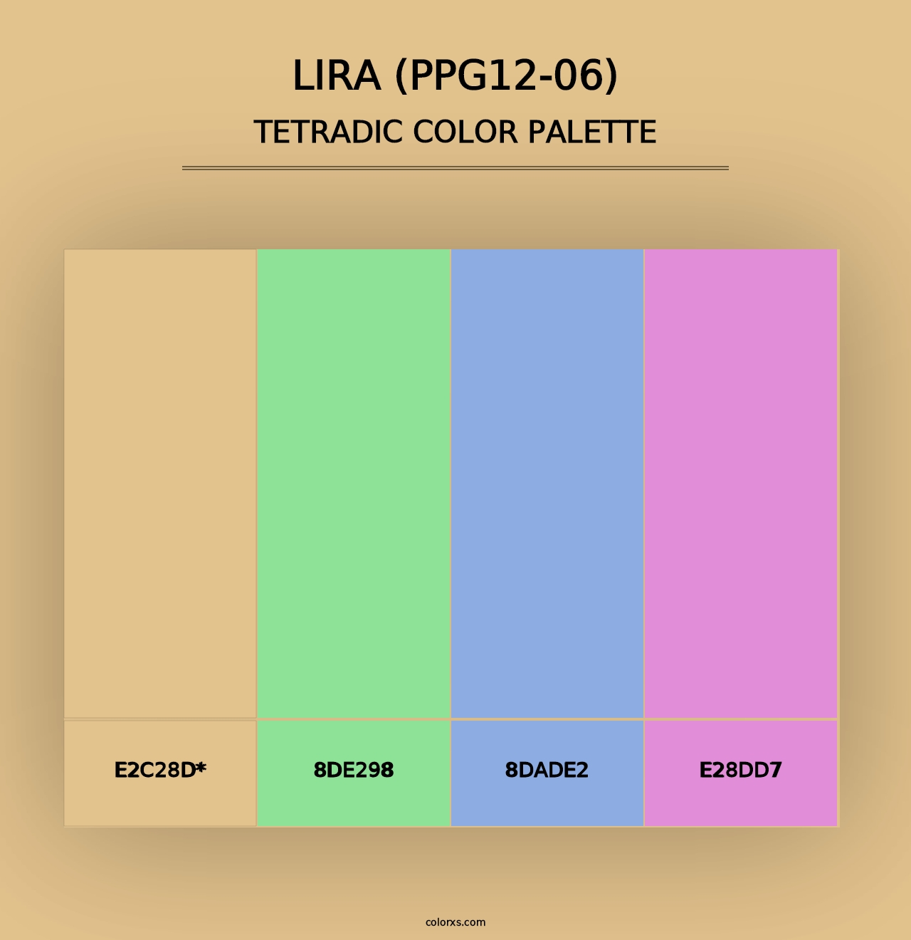 Lira (PPG12-06) - Tetradic Color Palette