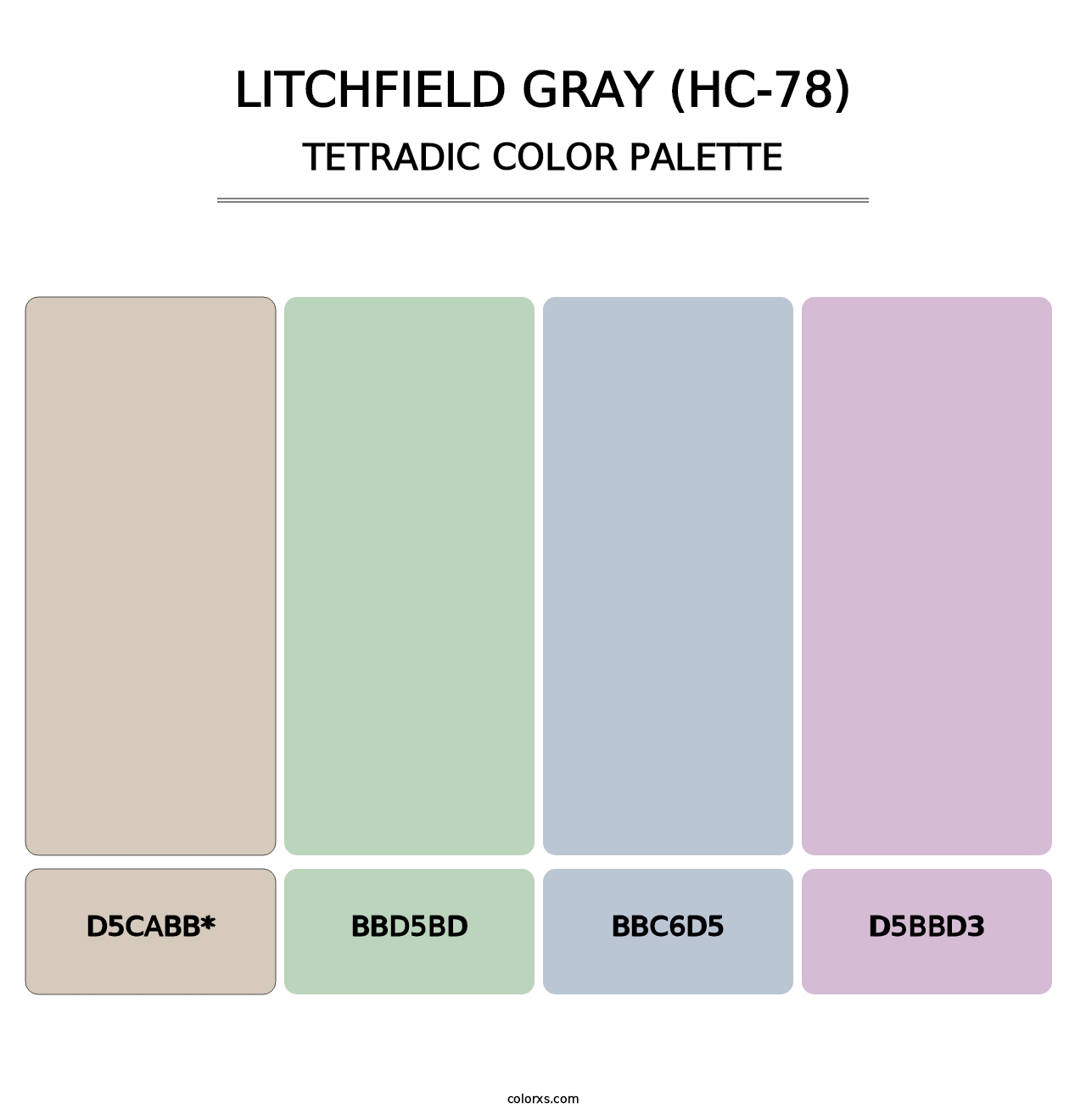 Litchfield Gray (HC-78) - Tetradic Color Palette