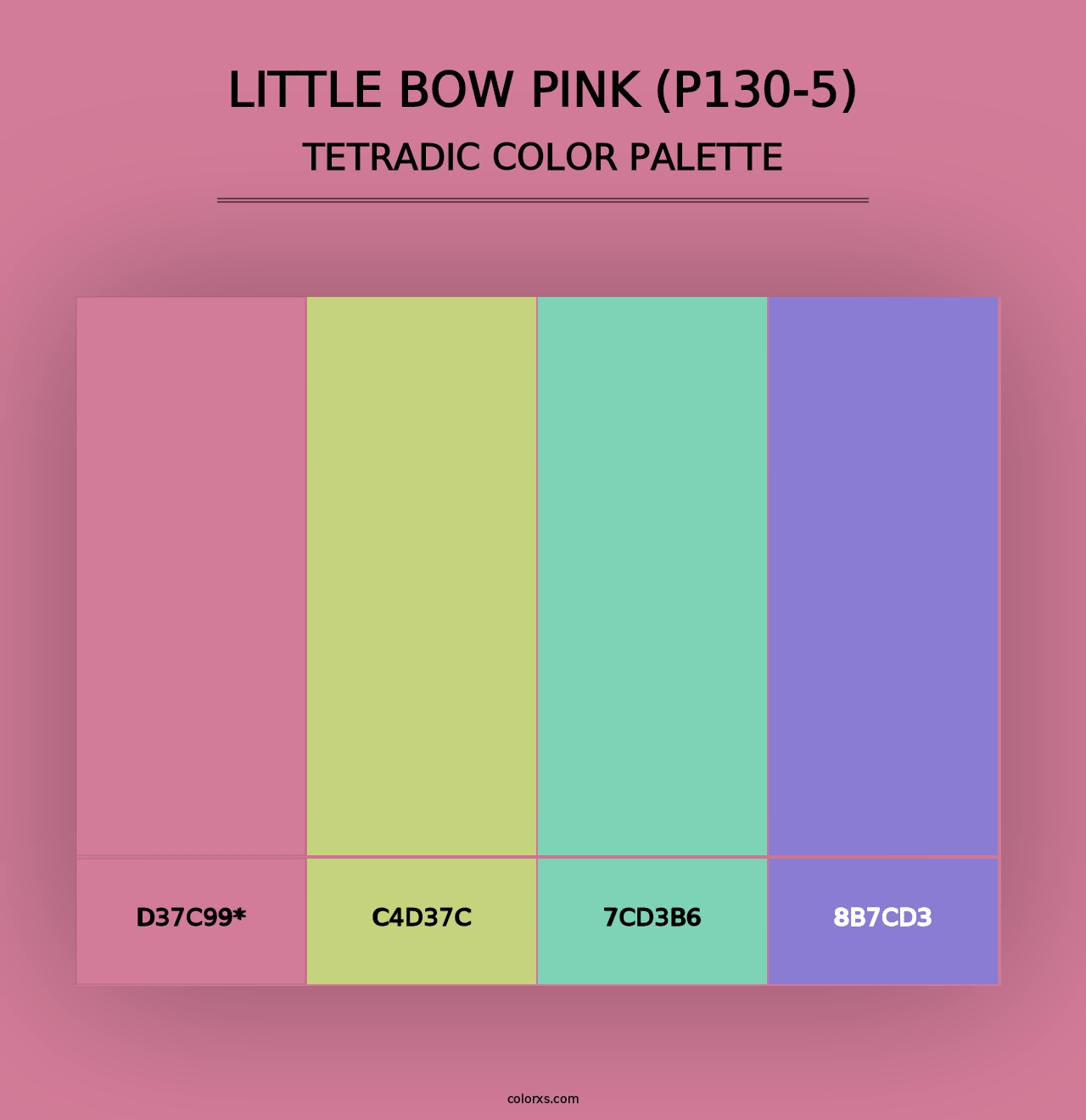 Little Bow Pink (P130-5) - Tetradic Color Palette