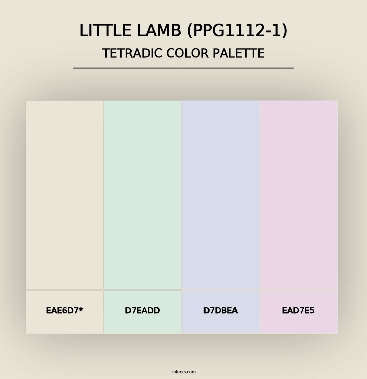 Little Lamb (PPG1112-1) - Tetradic Color Palette