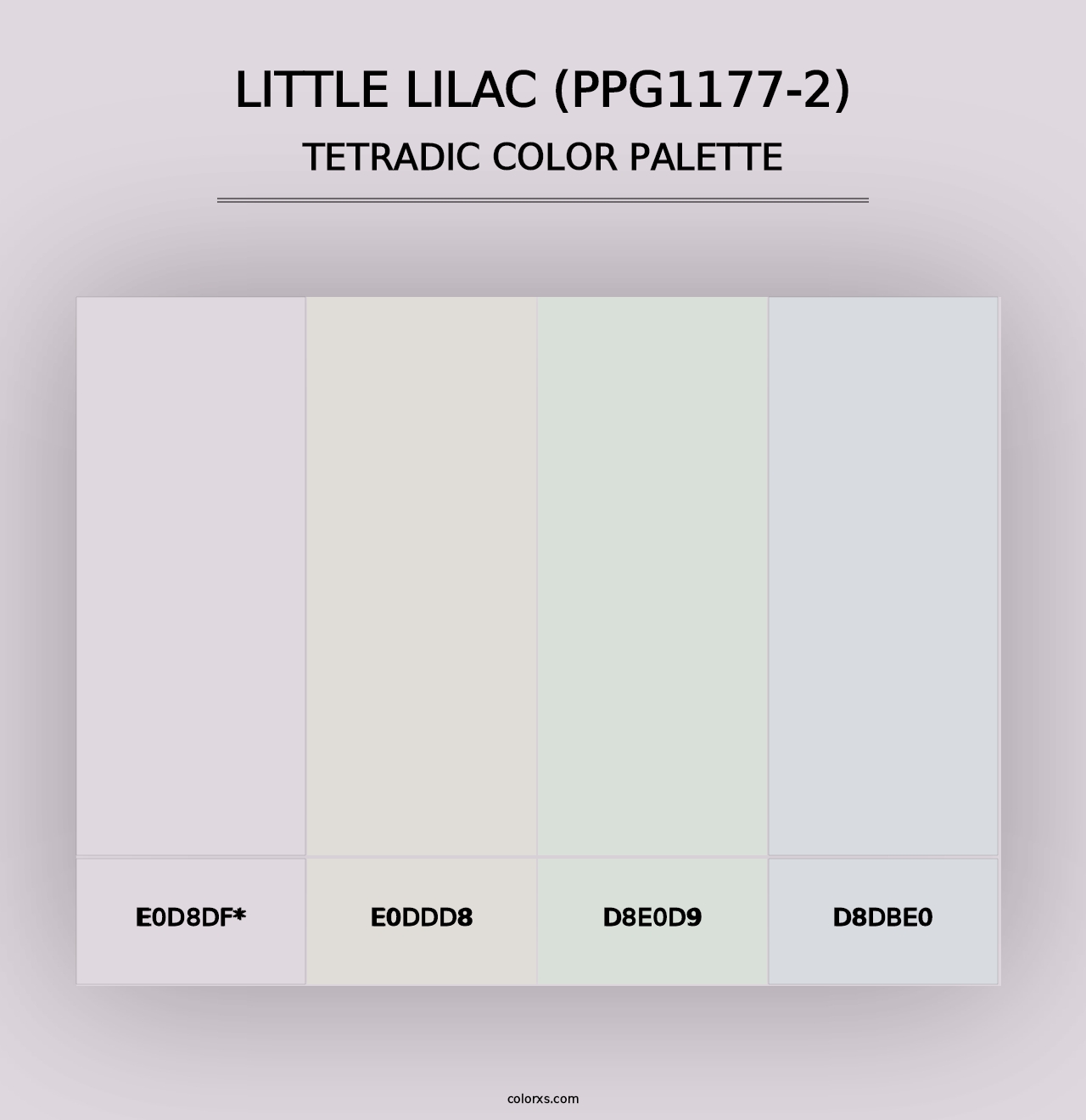 Little Lilac (PPG1177-2) - Tetradic Color Palette