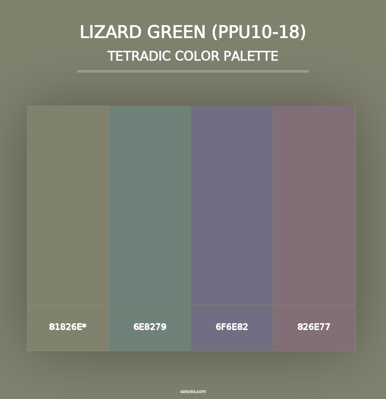 Lizard Green (PPU10-18) - Tetradic Color Palette