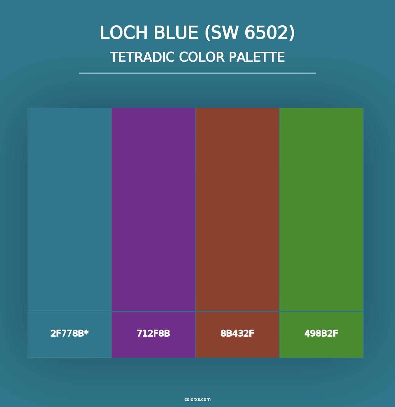 Loch Blue (SW 6502) - Tetradic Color Palette