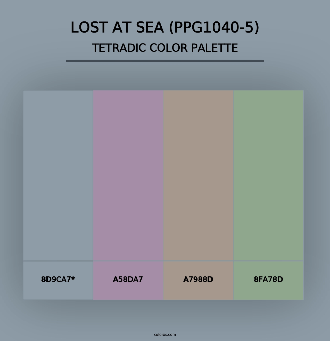 Lost At Sea (PPG1040-5) - Tetradic Color Palette