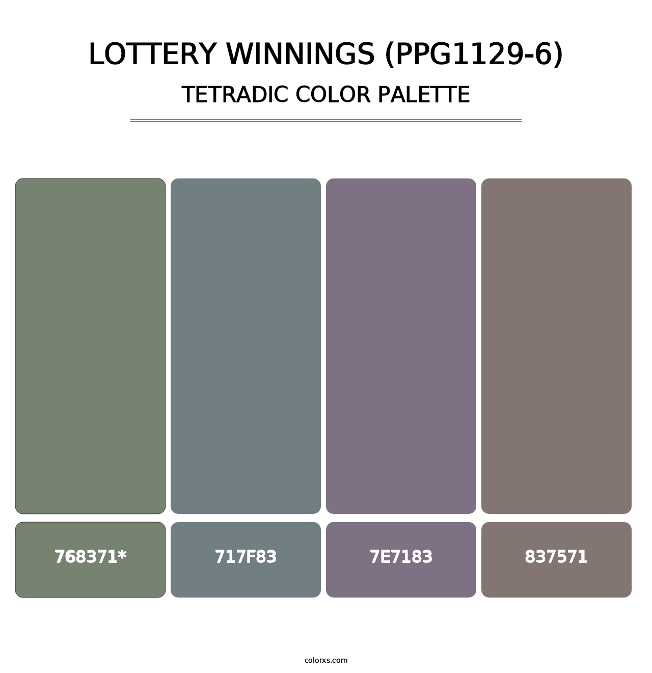 Lottery Winnings (PPG1129-6) - Tetradic Color Palette