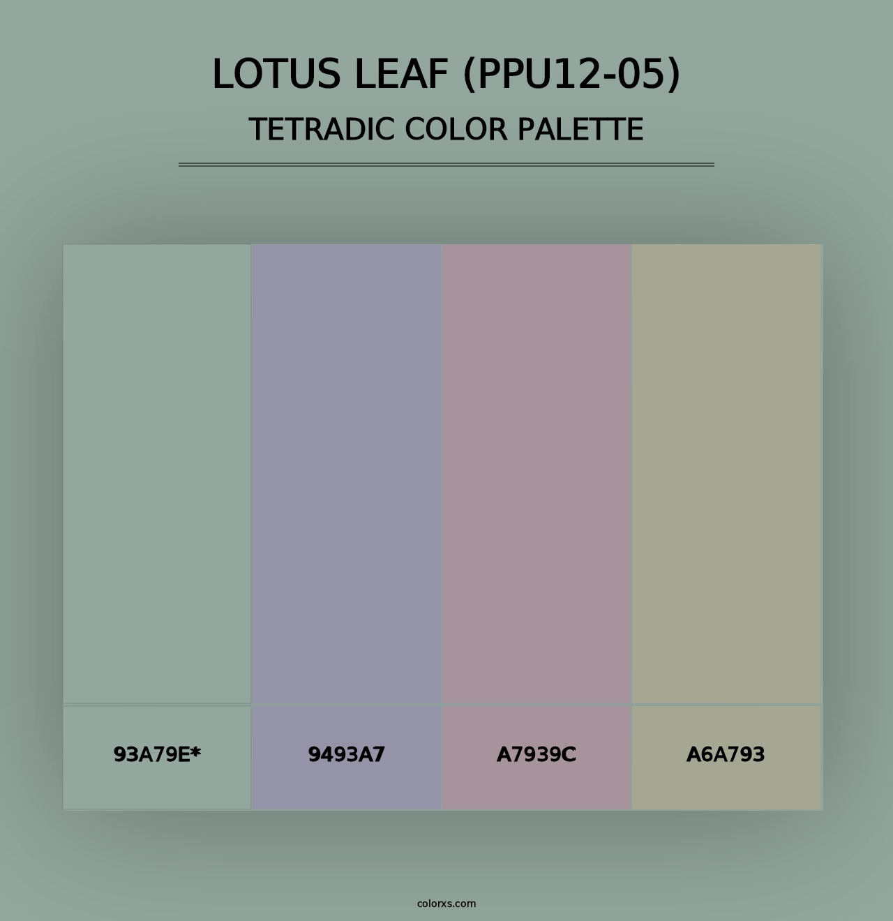 Lotus Leaf (PPU12-05) - Tetradic Color Palette