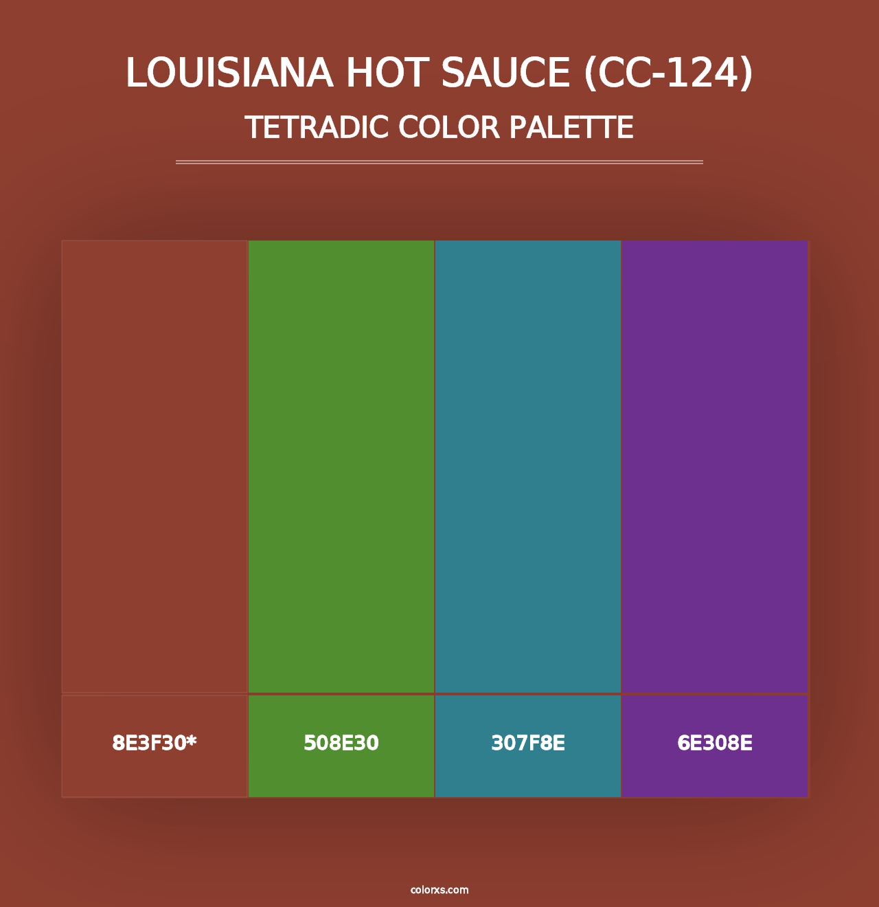 Louisiana Hot Sauce (CC-124) - Tetradic Color Palette