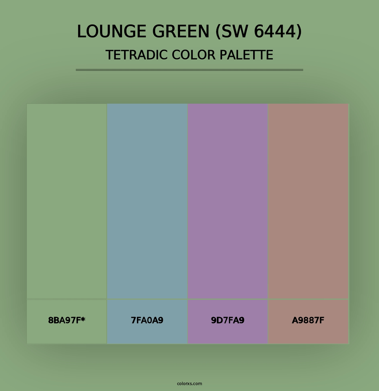 Lounge Green (SW 6444) - Tetradic Color Palette