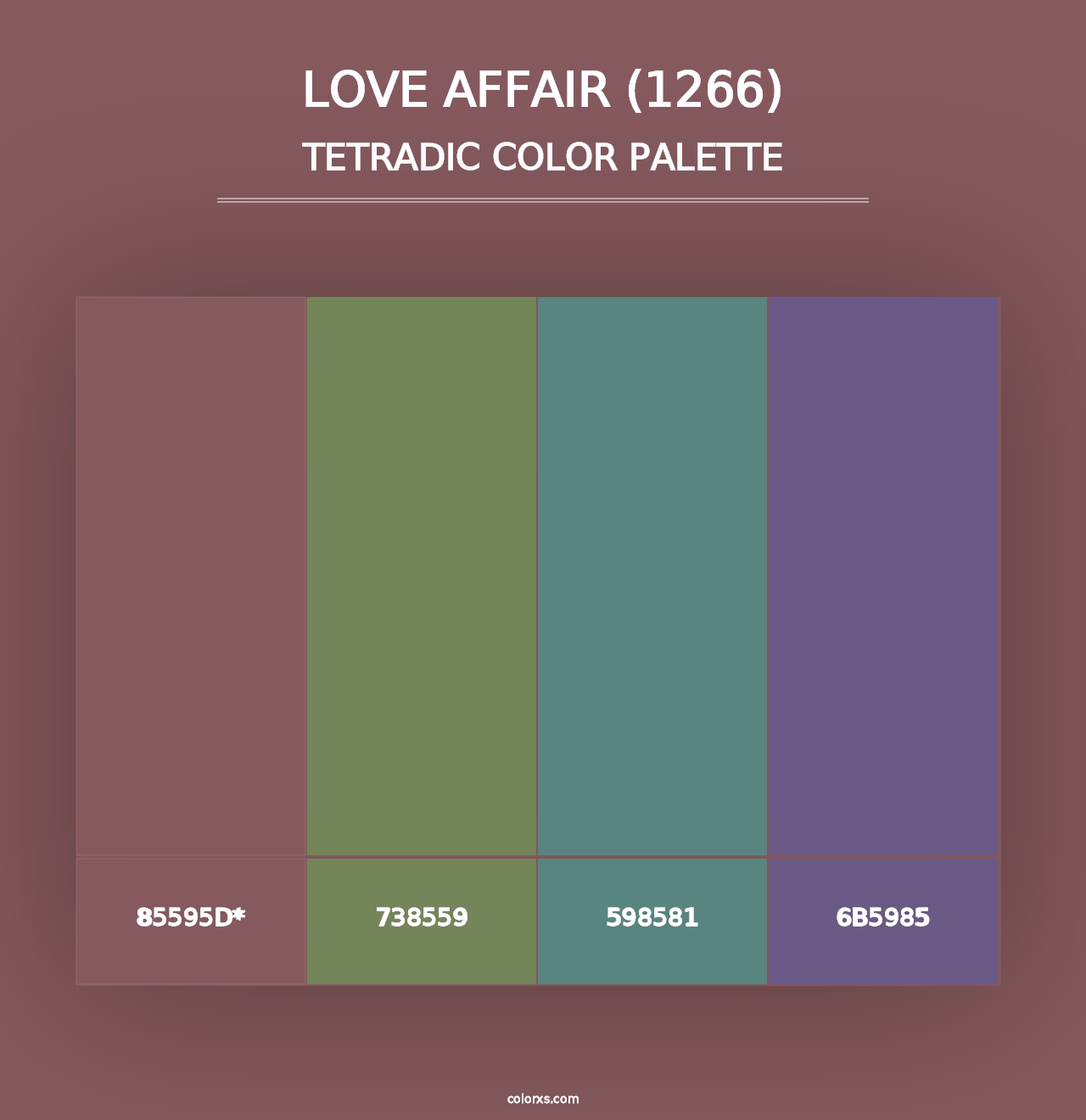 Love Affair (1266) - Tetradic Color Palette