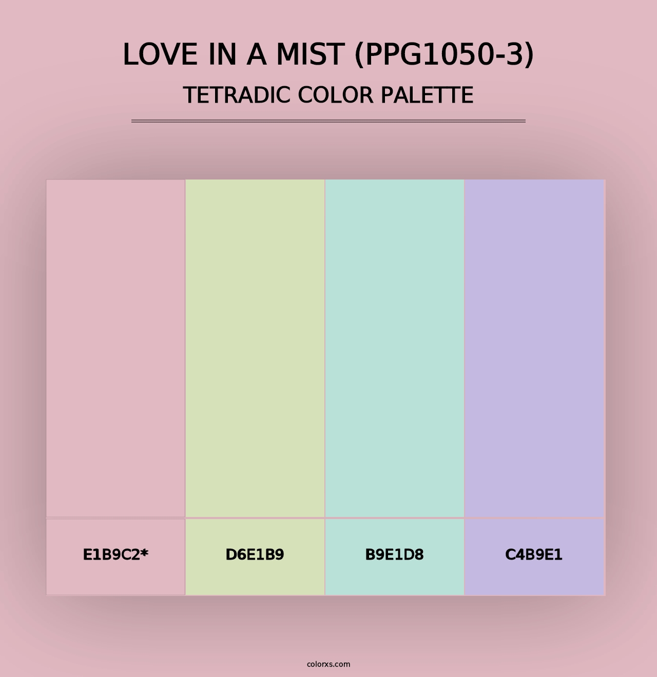 Love In A Mist (PPG1050-3) - Tetradic Color Palette