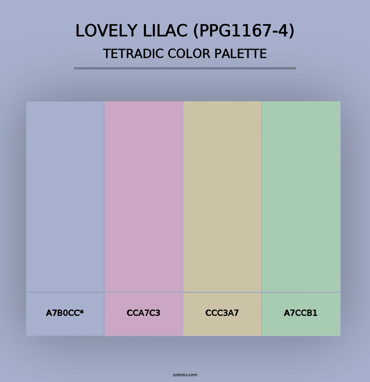 Lovely Lilac (PPG1167-4) - Tetradic Color Palette